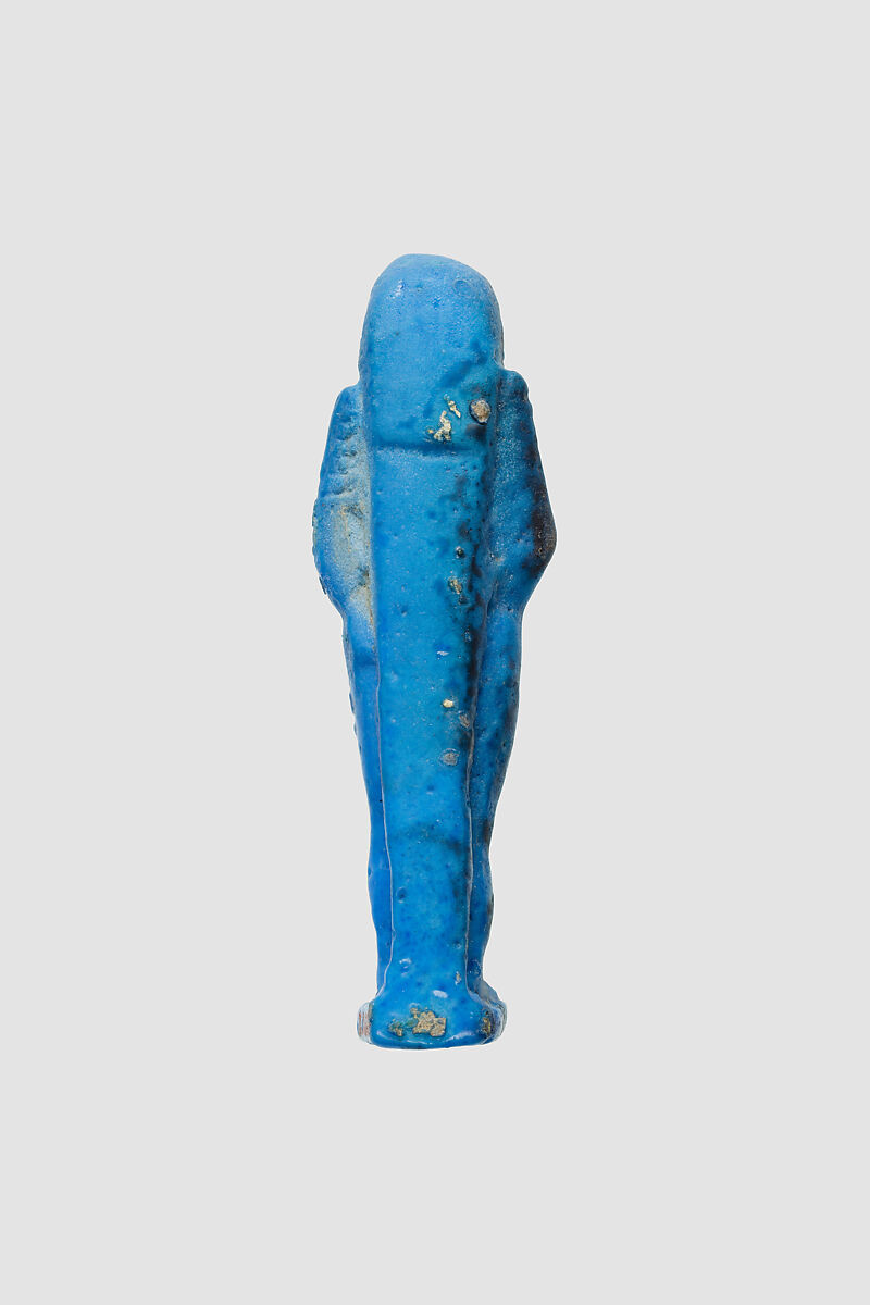 Uninscribed shabti from tomb of Nespekashuty, Faience