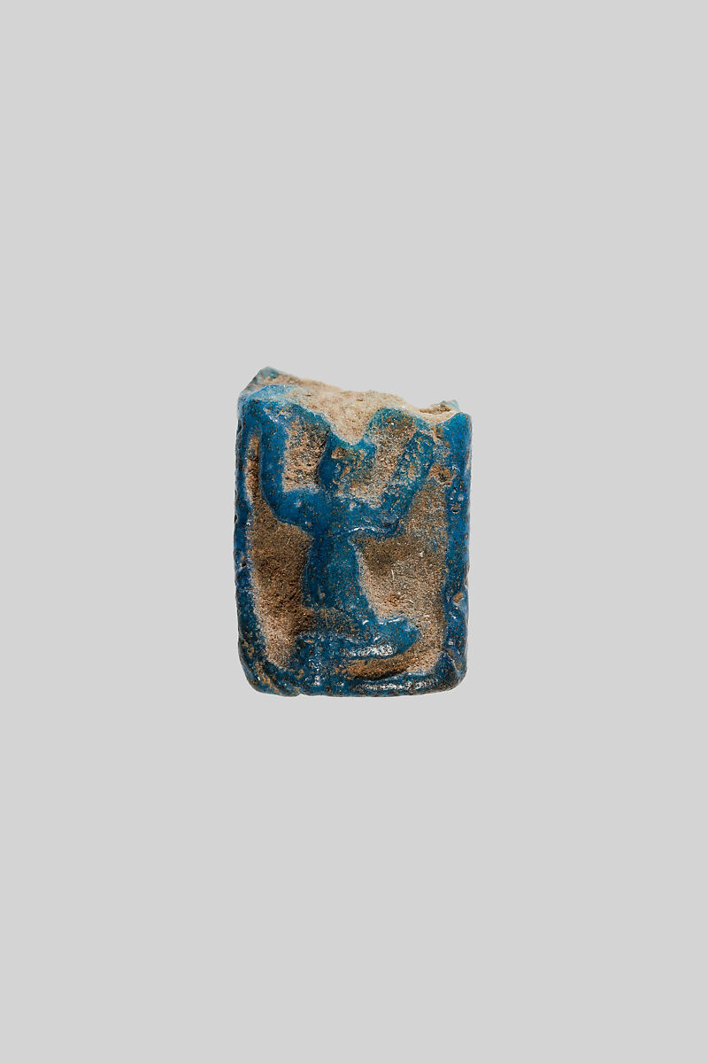 Shu amulet, Faience 