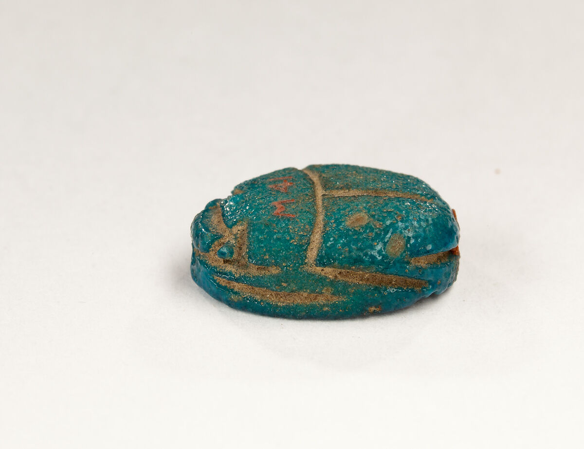 Scarab Inscribed with the Name Ahmose, Faience