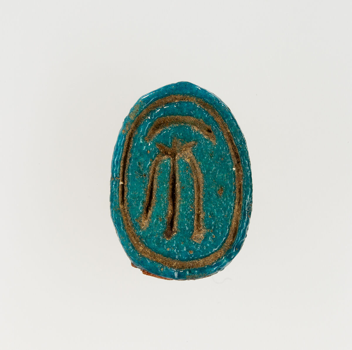 Scarab Inscribed with the Name Ahmose, Faience 