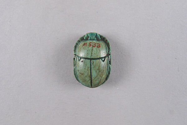 Scarab Inscribed with Blessing Related to Amun (Amun-Re), Glazed steatite