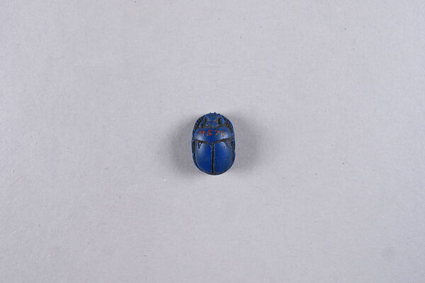 Scarab with blessing related to Amun(-Re), Blue faience or glass