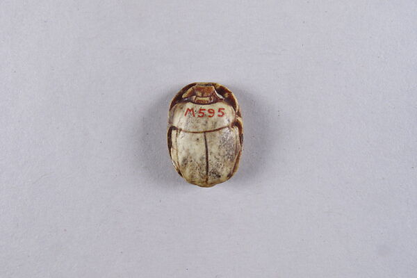 Scarab with Bird and Hieroglyphs, Glazed steatite