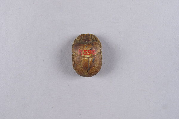 Scarab with Hieroglyphs, Glazed steatite
