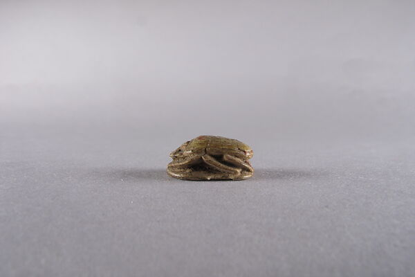 Scarab Decorated with the Representation of a Cat (Bastet), Steatite