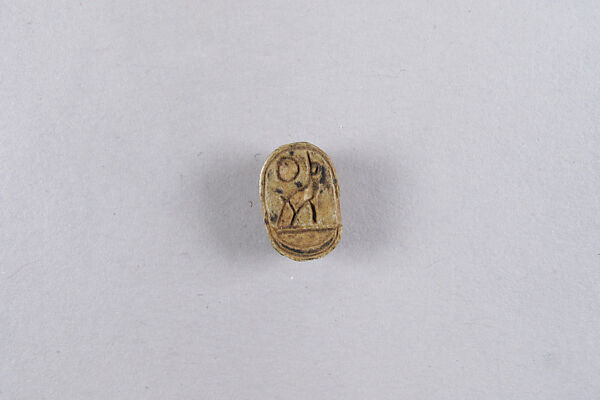 Scarab Decorated with the Representation of a Cat (Bastet), Steatite 