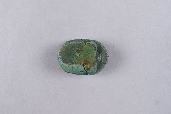 Scarab with Hieroglyphs, Faience, with modern green color