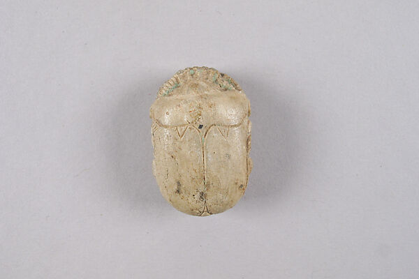 Scarab Decorated with Scrolls and Hieroglyphs, Glazed steatite