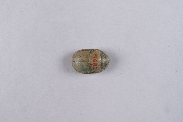 Scarab with hieroglyphs, Glazed limestone