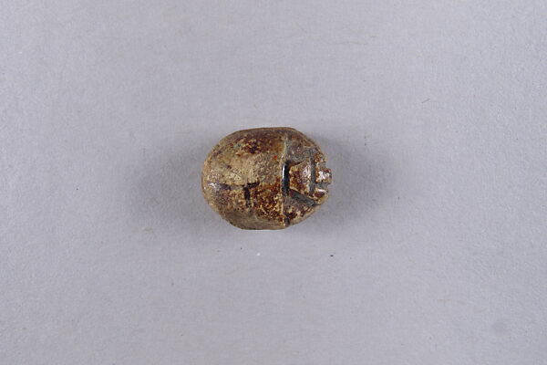 Scarab with Lord of the Animals Scene, Glazed limestone