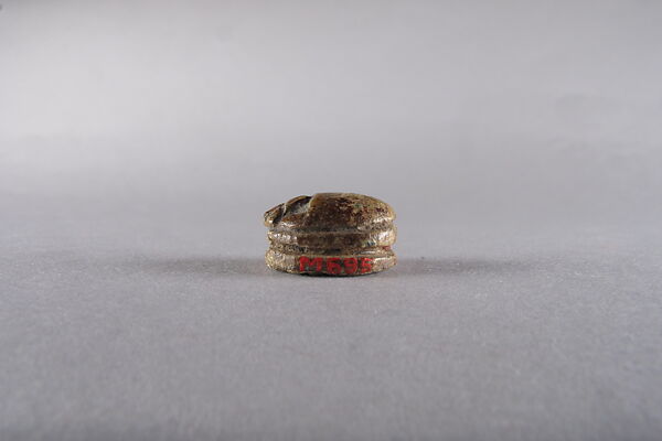 Scarab with Lord of the Animals Scene, Glazed limestone