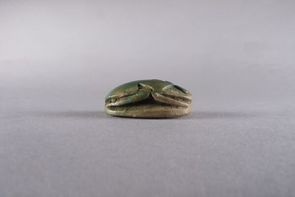Scarab Inscribed with the Symbols of Neit, Khepri and Re, Faience
