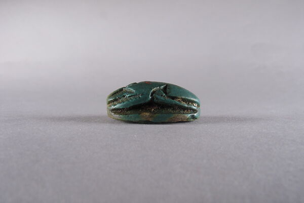 Scarab Inscribed with the Symbols of Neit, Khepri and Re, Faience