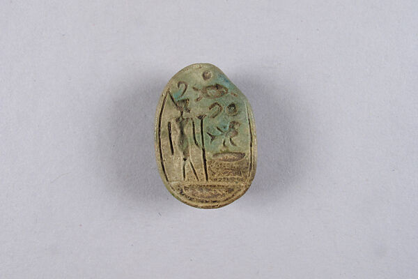 Scarab with the goddess Neith, Faience 