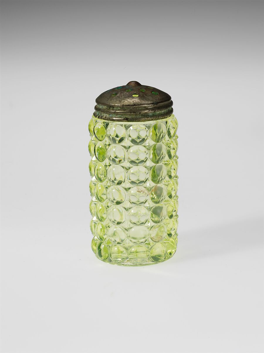 Pepper Caster, Richards and Hartley Flint Glass Co. (ca. 1870–1890), Pressed yellow glass, American 
