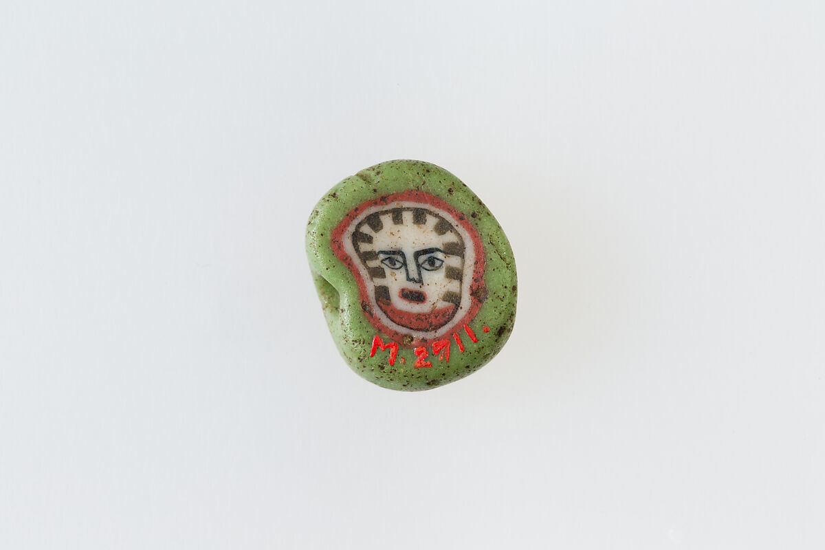 Inlay / bead blank with face, Glass