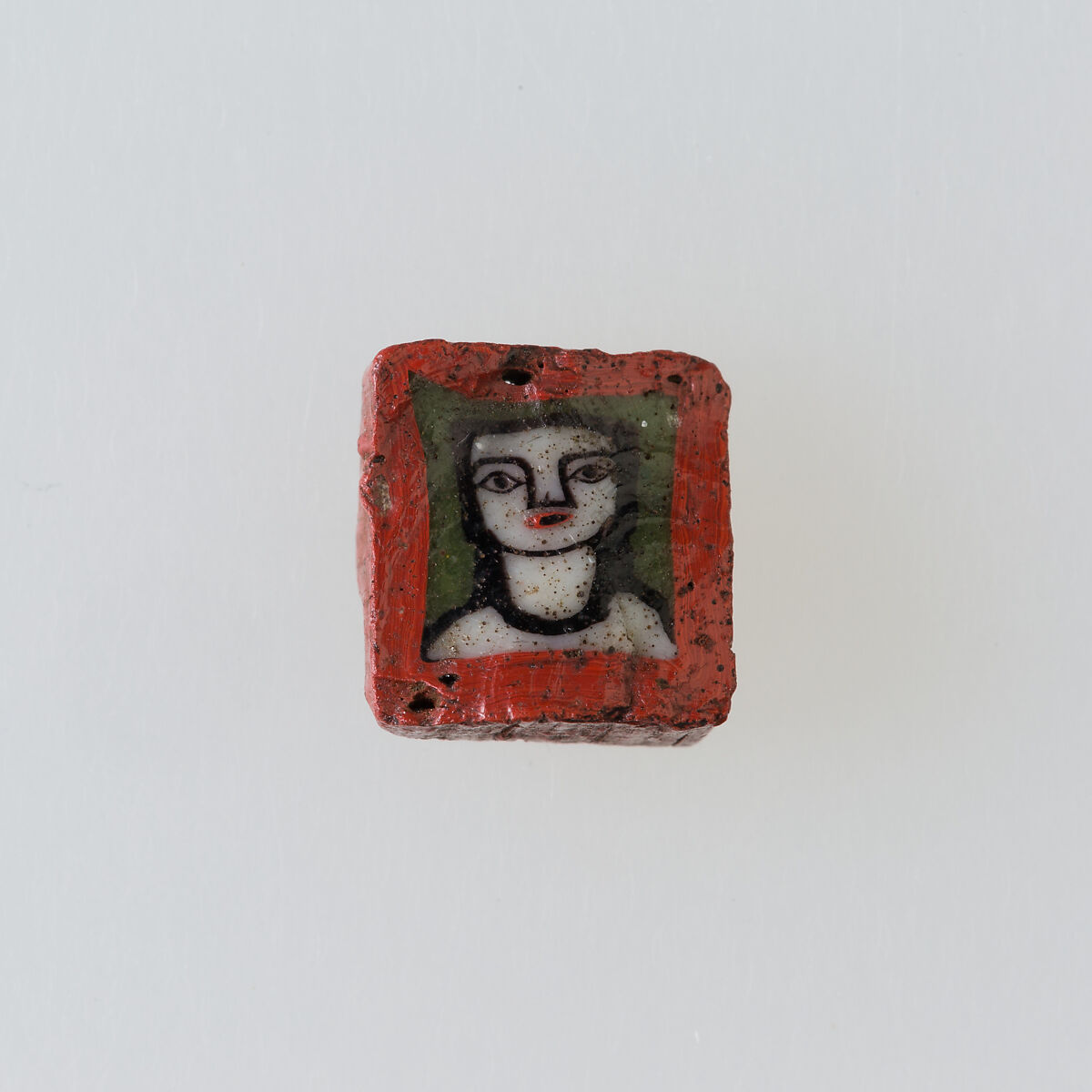 Inlay / bead blank with face, Glass 