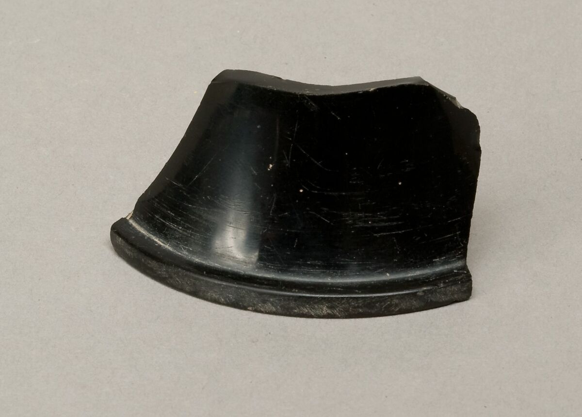 Rim fragment of ointment vase, Obsidian 