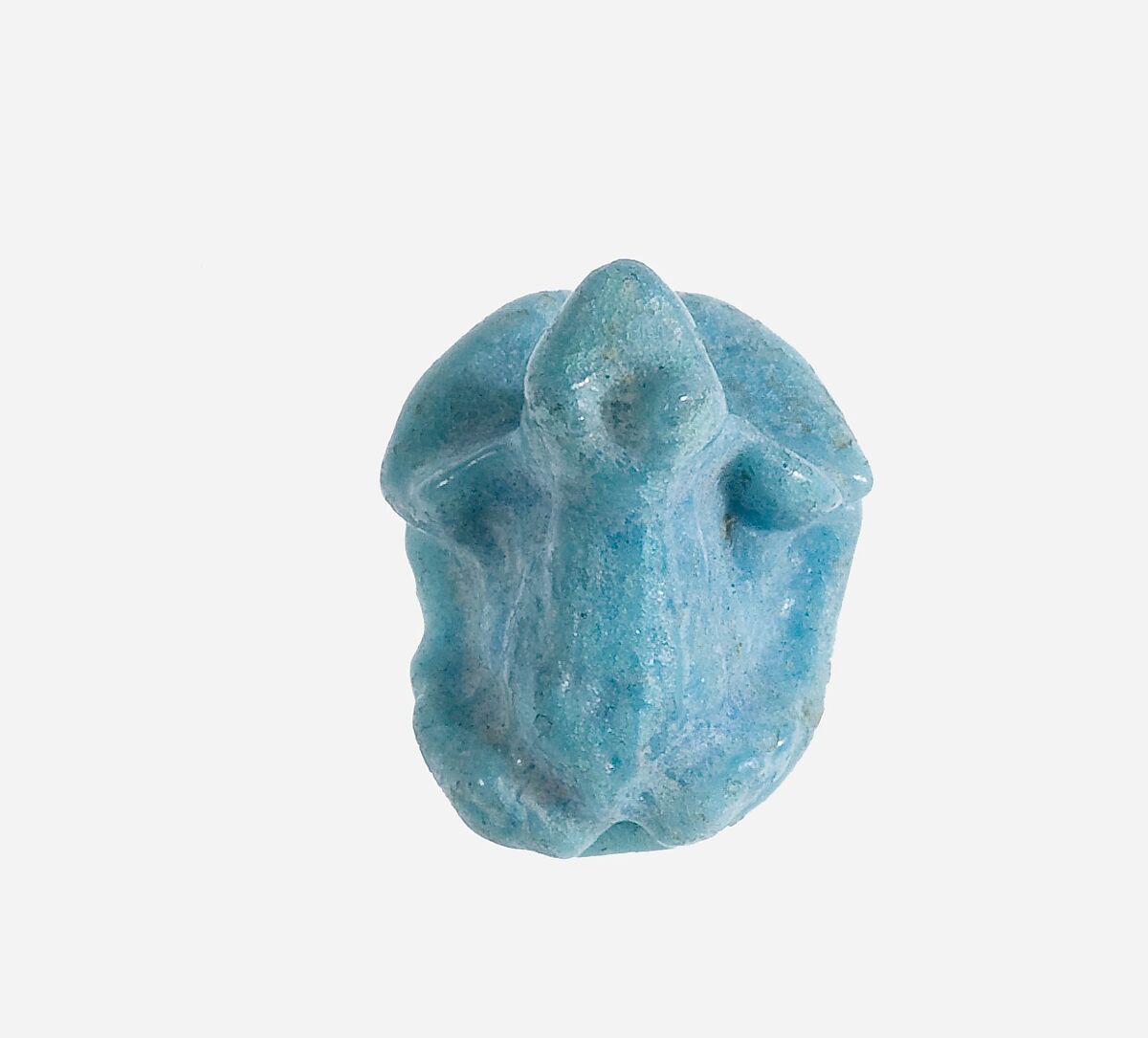 Frog Seal Amulet with the Throne Name of Amenhotep III on the Base, Faience 