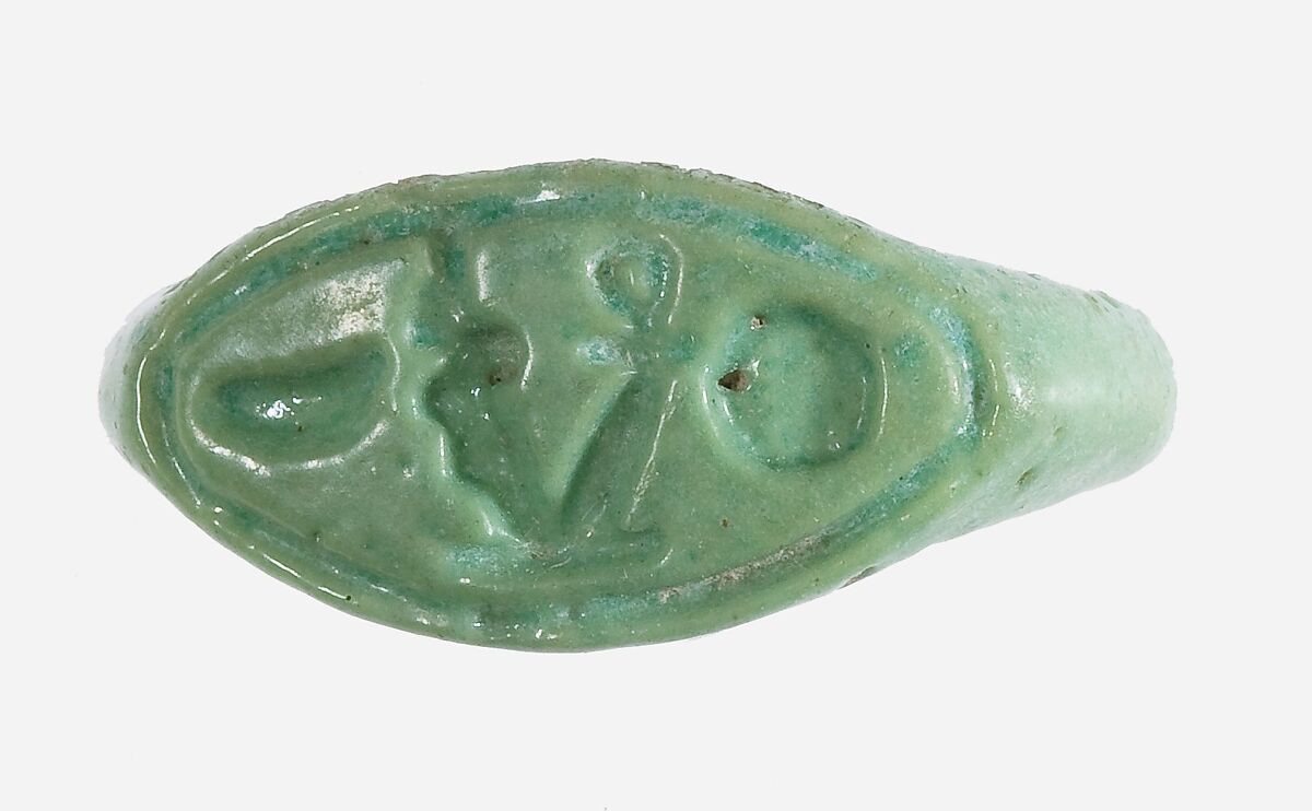 Ring, Prenomen of Amenhotep III, Faience 