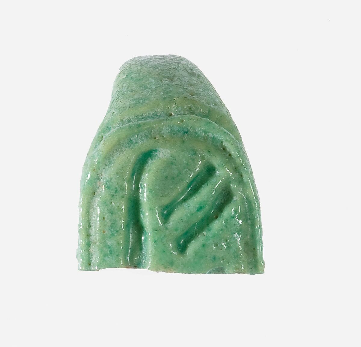 Ring Fragment With the Name Tiye, Faience, green 