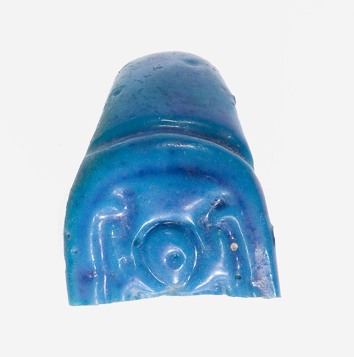 Ring Fragment with Ankh, Faience, dark blue 