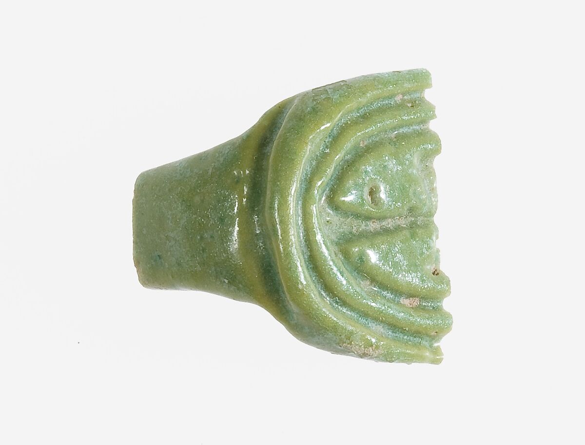 Ring Fragment with ankh, Faience, apple green