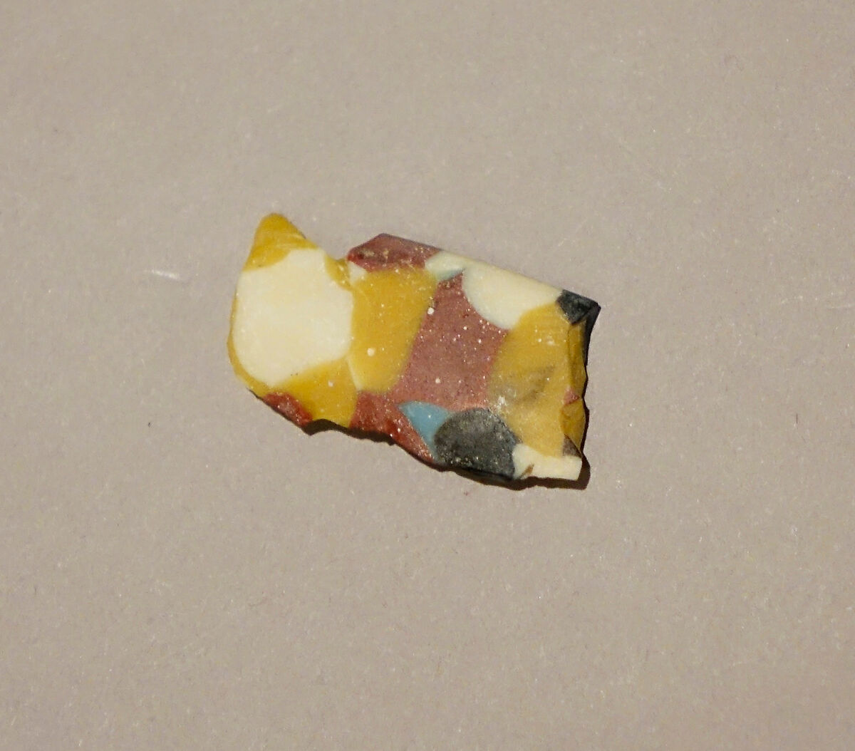 Rim Fragment of a Dish of Polychrome Mosaic Glass, Glass