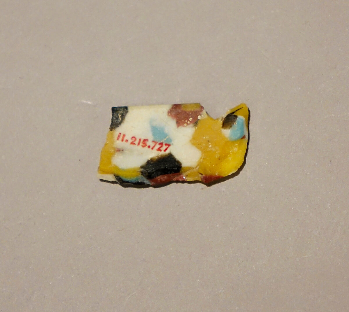 Rim Fragment of a Dish of Polychrome Mosaic Glass, Glass