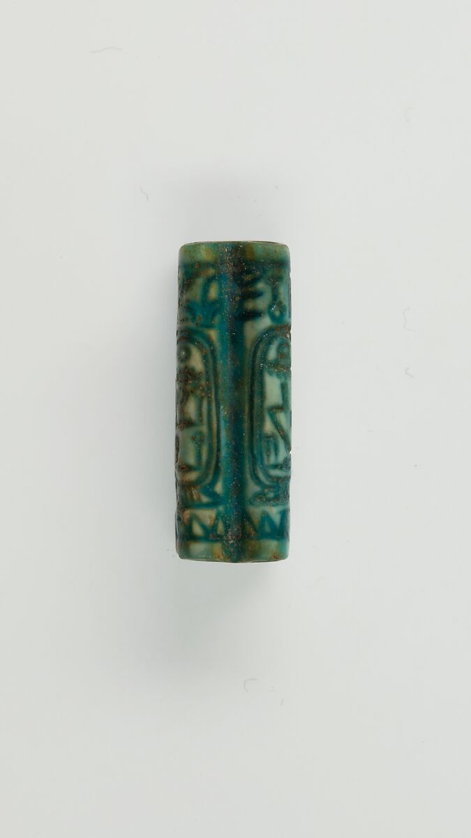 Cylinder bead, Glazed steatite