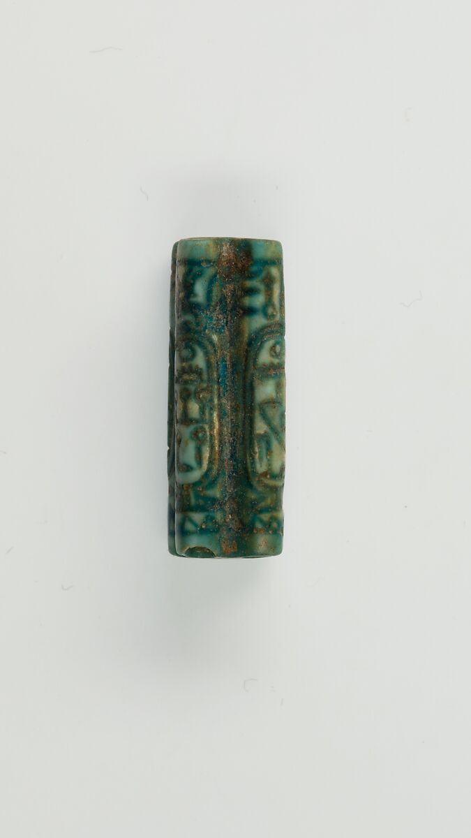 Cylinder bead, Glazed steatite 