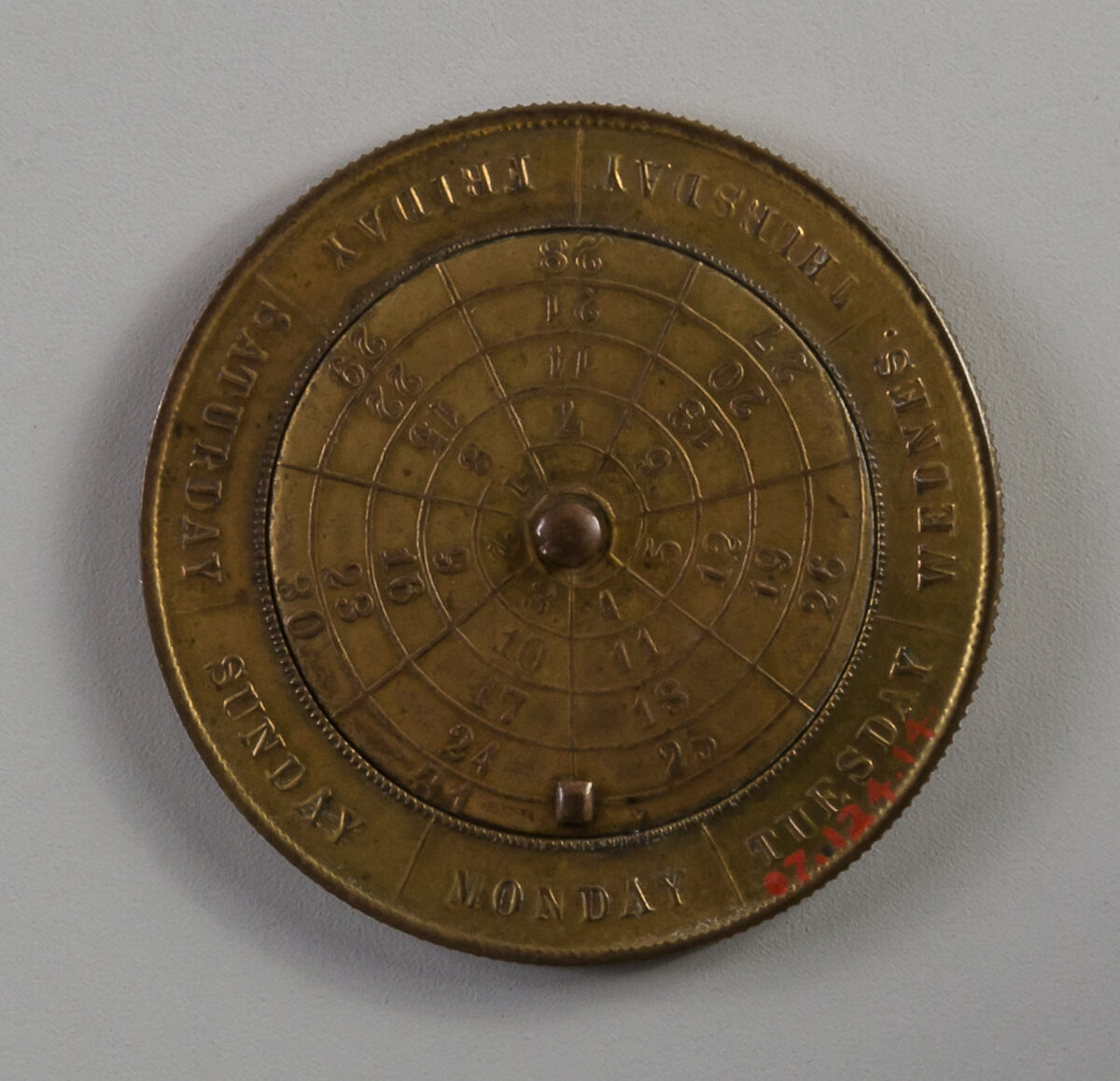Perpetual Calendar, Probably gilt brass