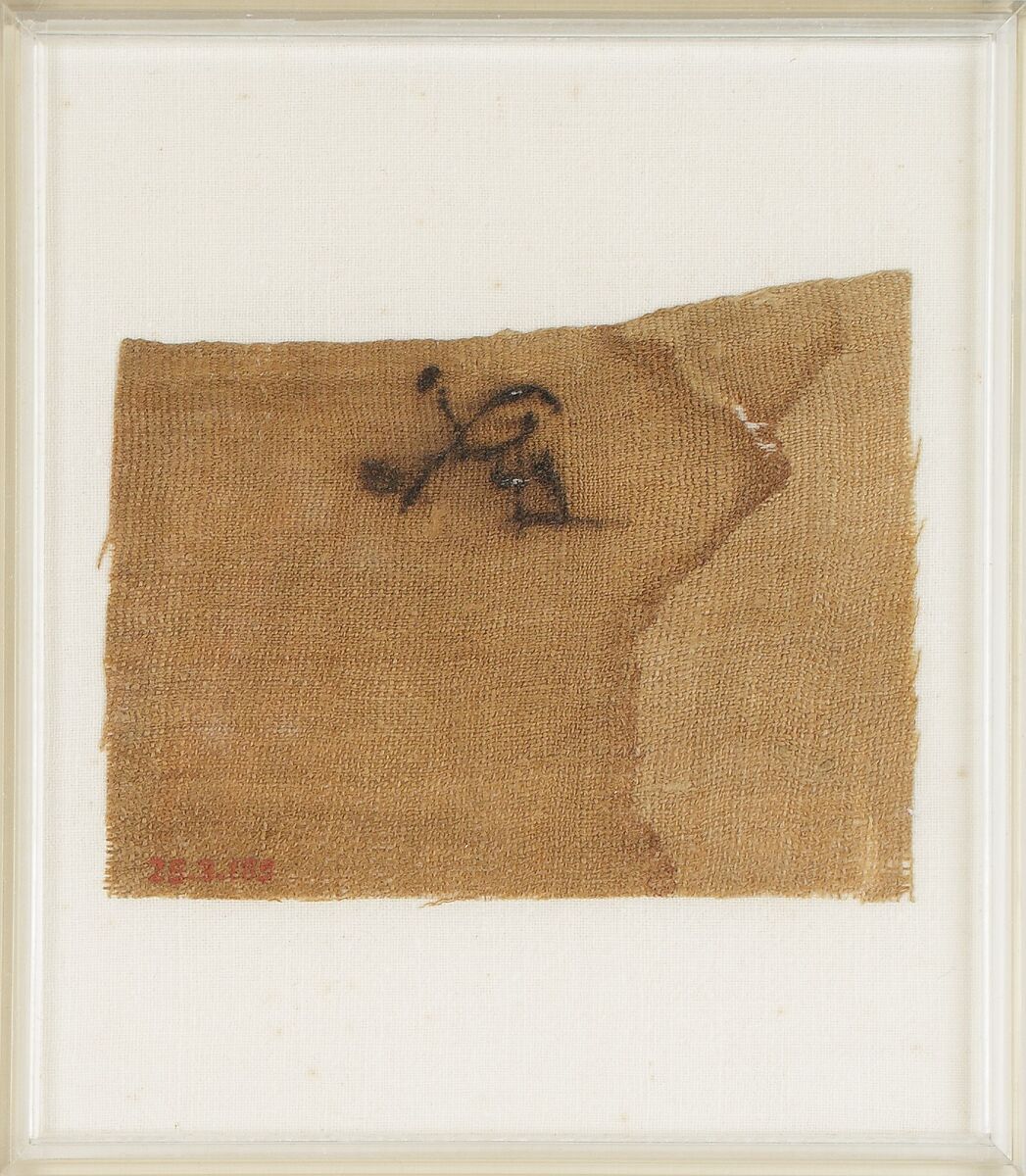 Mummy bandage inscribed with a falcon, Linen 