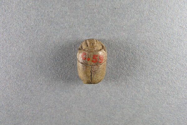 Scarab inscribed for Menkaure, Faience