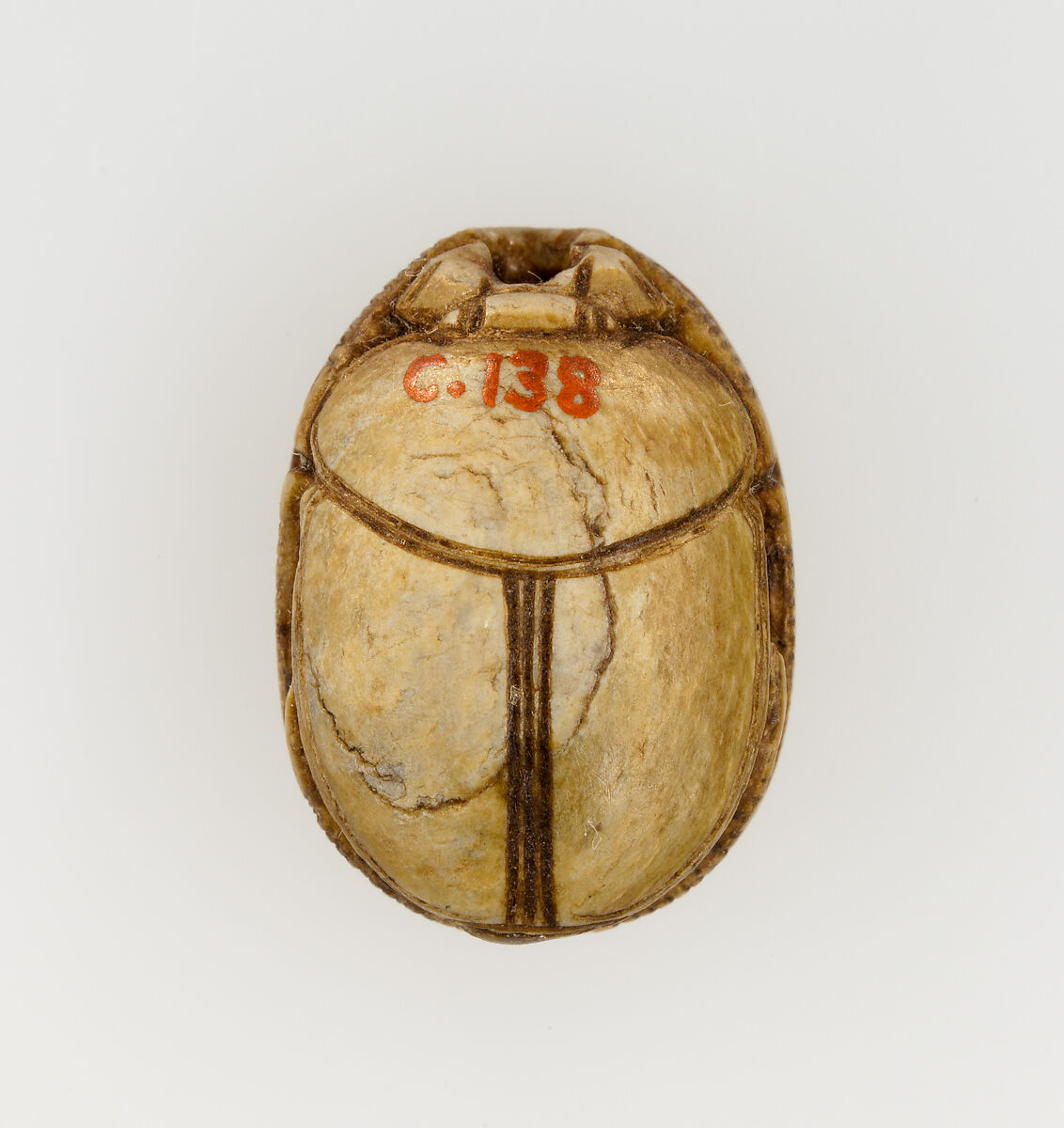 Scarab Inscribed with the Throne Name of Thutmose I, Steatite, glazed