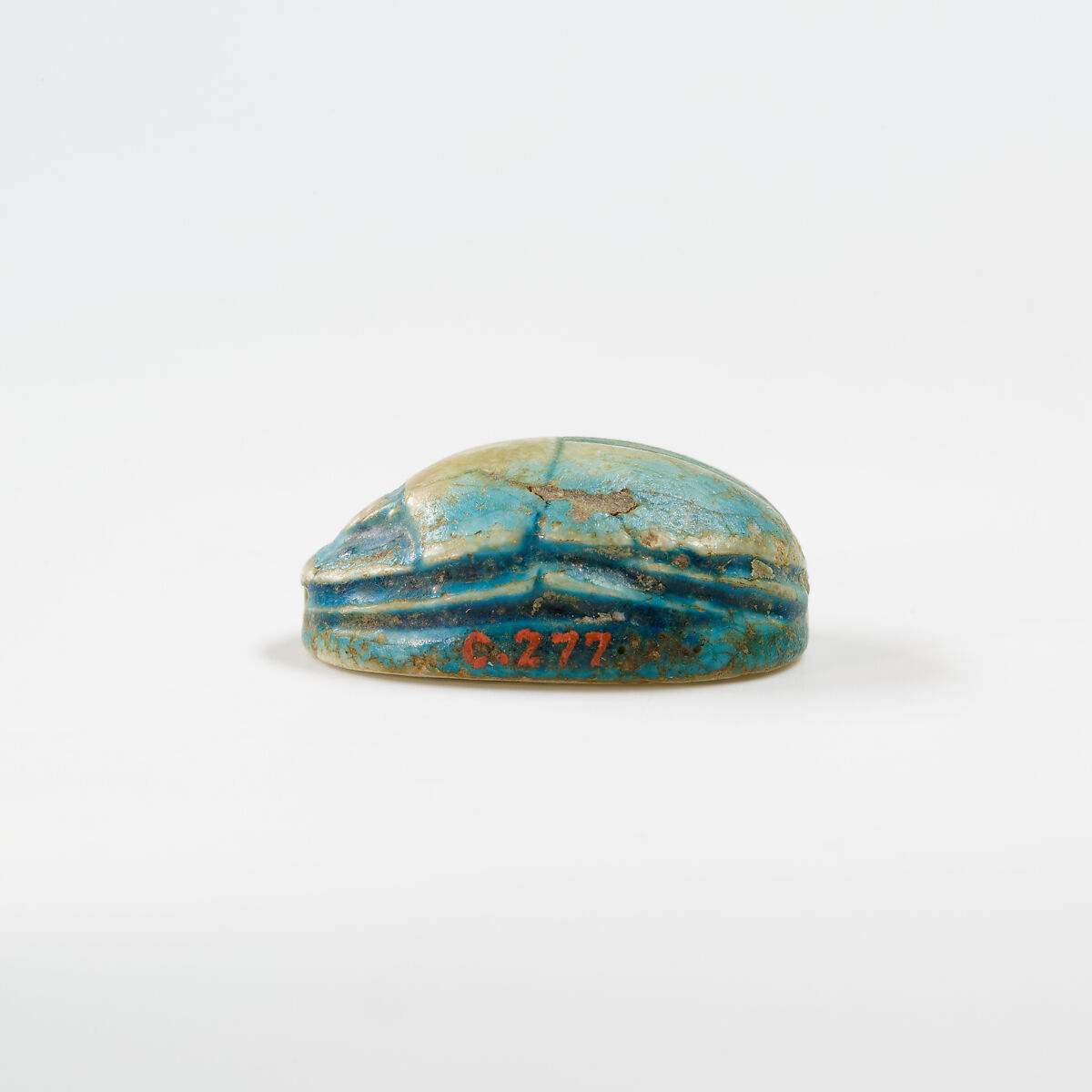 Scarab Inscribed for an Official, Glazed steatite