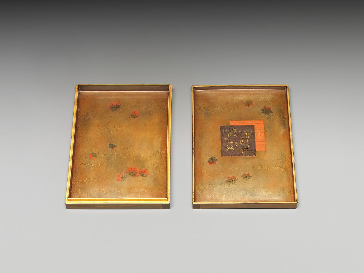 Incense Box (Kōgō) in the Shape of a Volume of The Tale of Genji, Lacquered wood with gold and silver togidashimaki-e, Japan