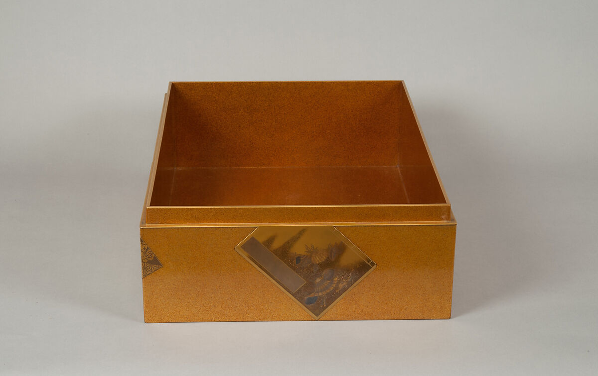 Document Box with Illustrated Books, Lacquered wood with gold and silver hiramaki-e, togidashimaki-e on nashiji ground, Japan