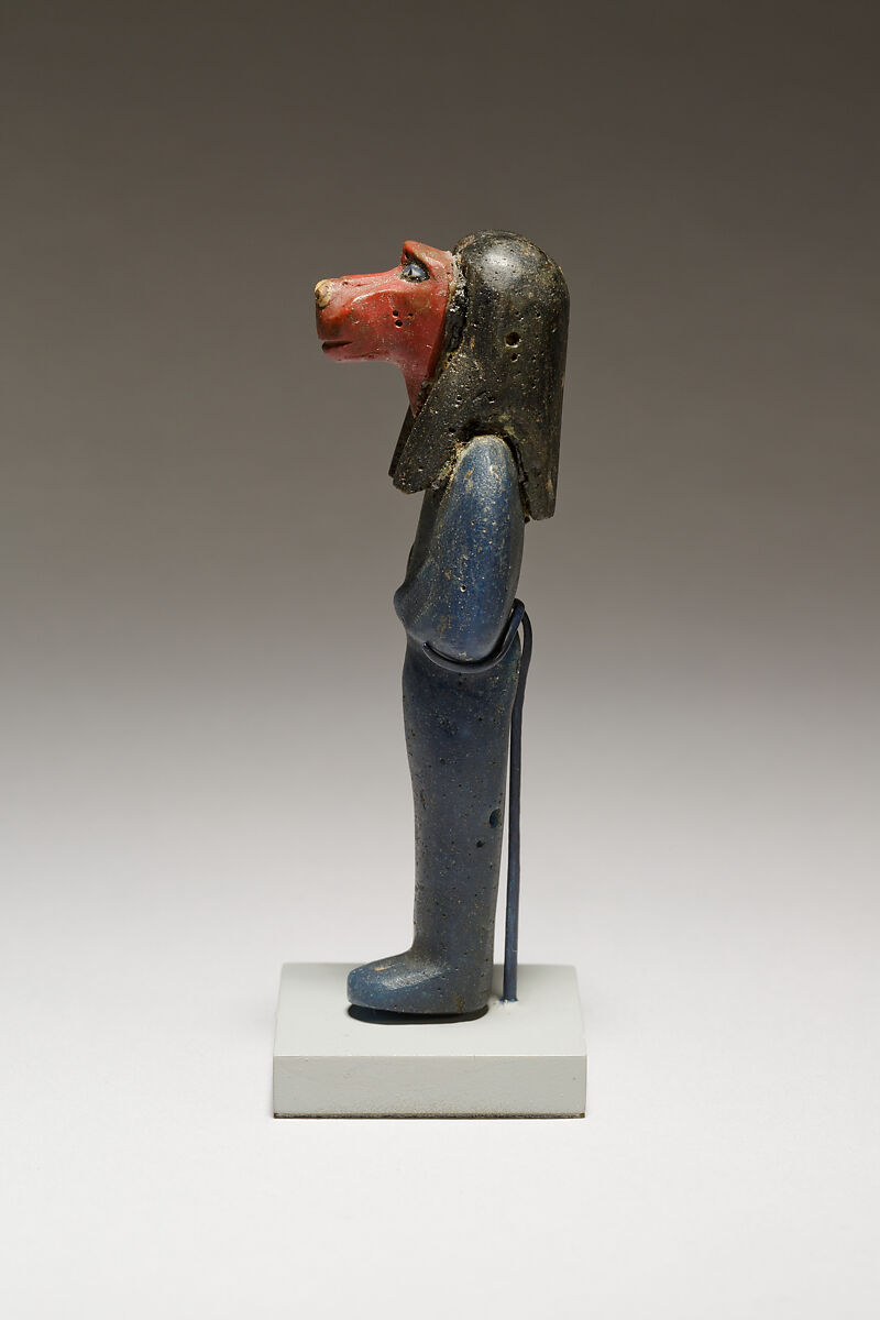 Funerary figure of Hapy, Glass, precious metal
