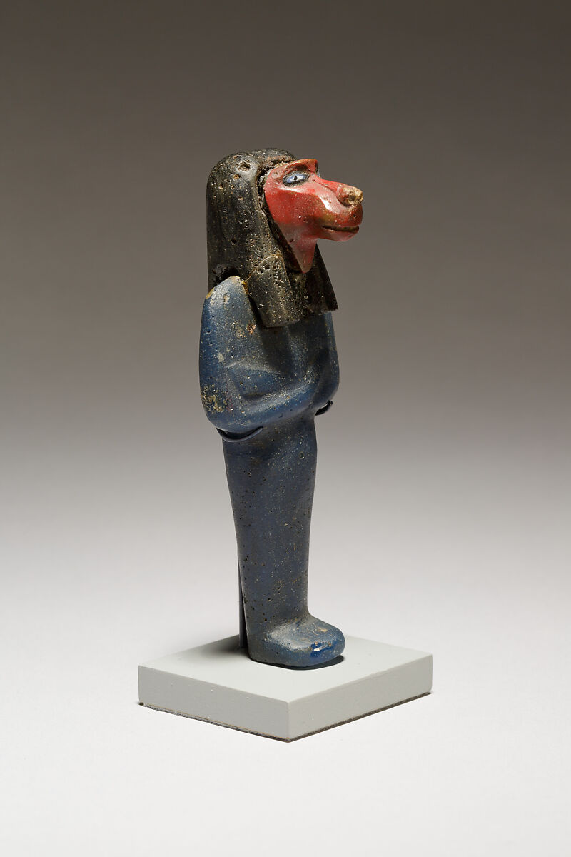 Funerary figure of Hapy, Glass, precious metal