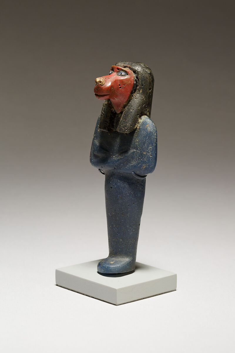 Funerary figure of Hapy, Glass, precious metal