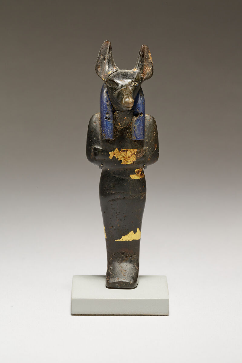 Funerary figure of Duamutef, Glass, precious metal 