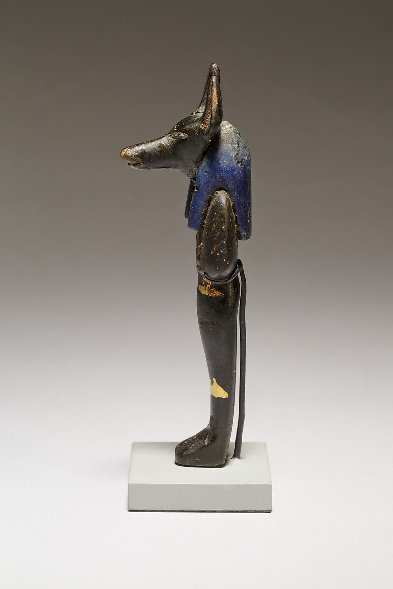Funerary figure of Duamutef, Glass, precious metal