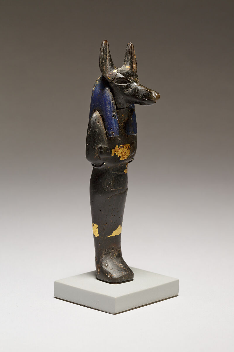 Funerary figure of Duamutef, Glass, precious metal