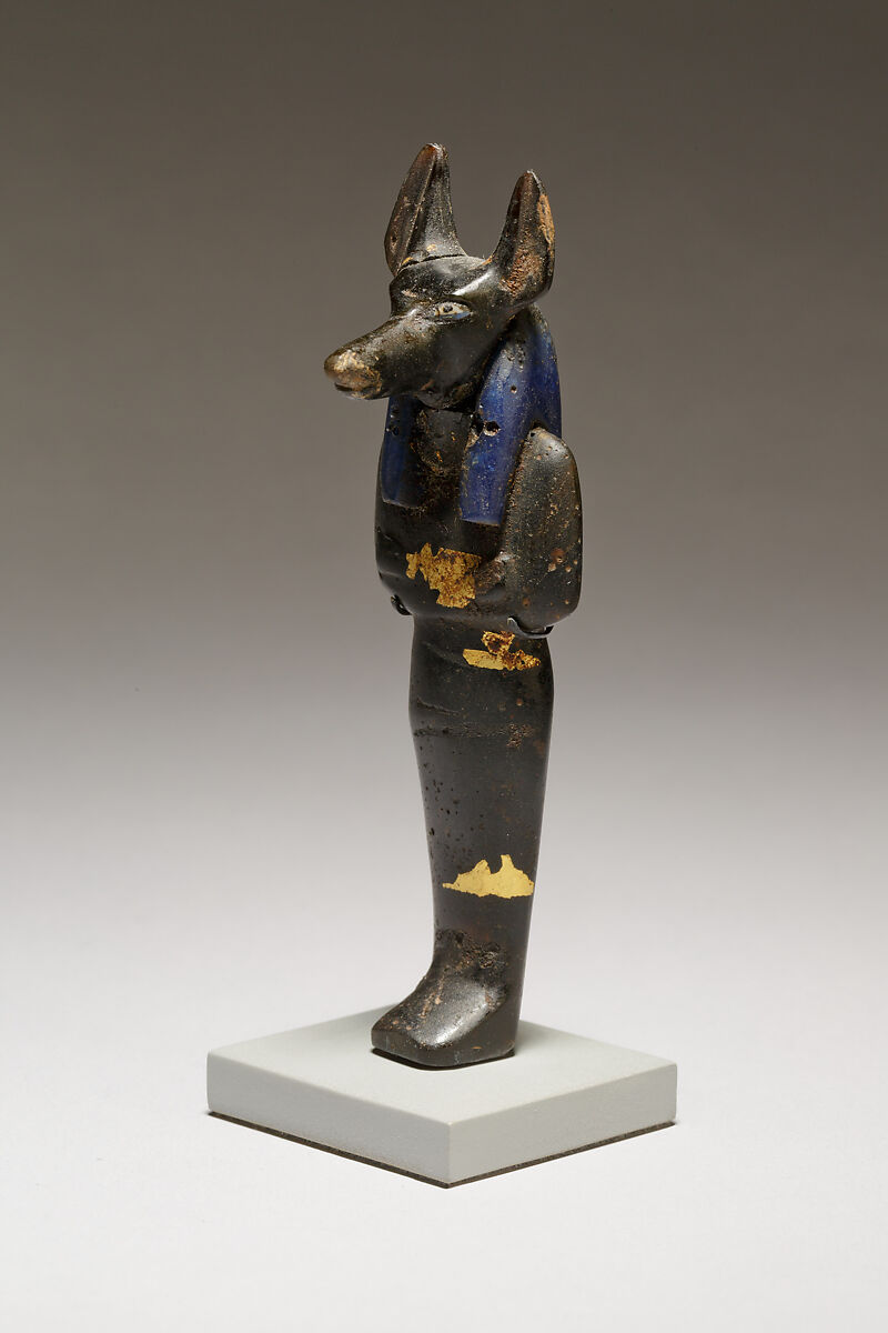 Funerary figure of Duamutef, Glass, precious metal