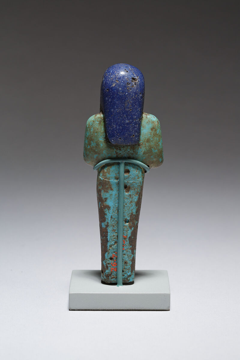 Funerary figure of Qebehsenuef, Glass, precious metal