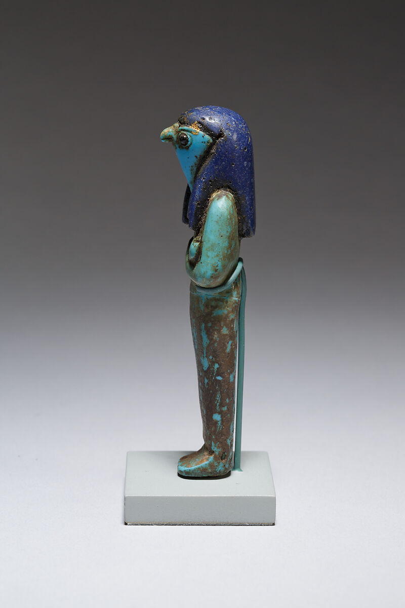 Funerary figure of Qebehsenuef, Glass, precious metal