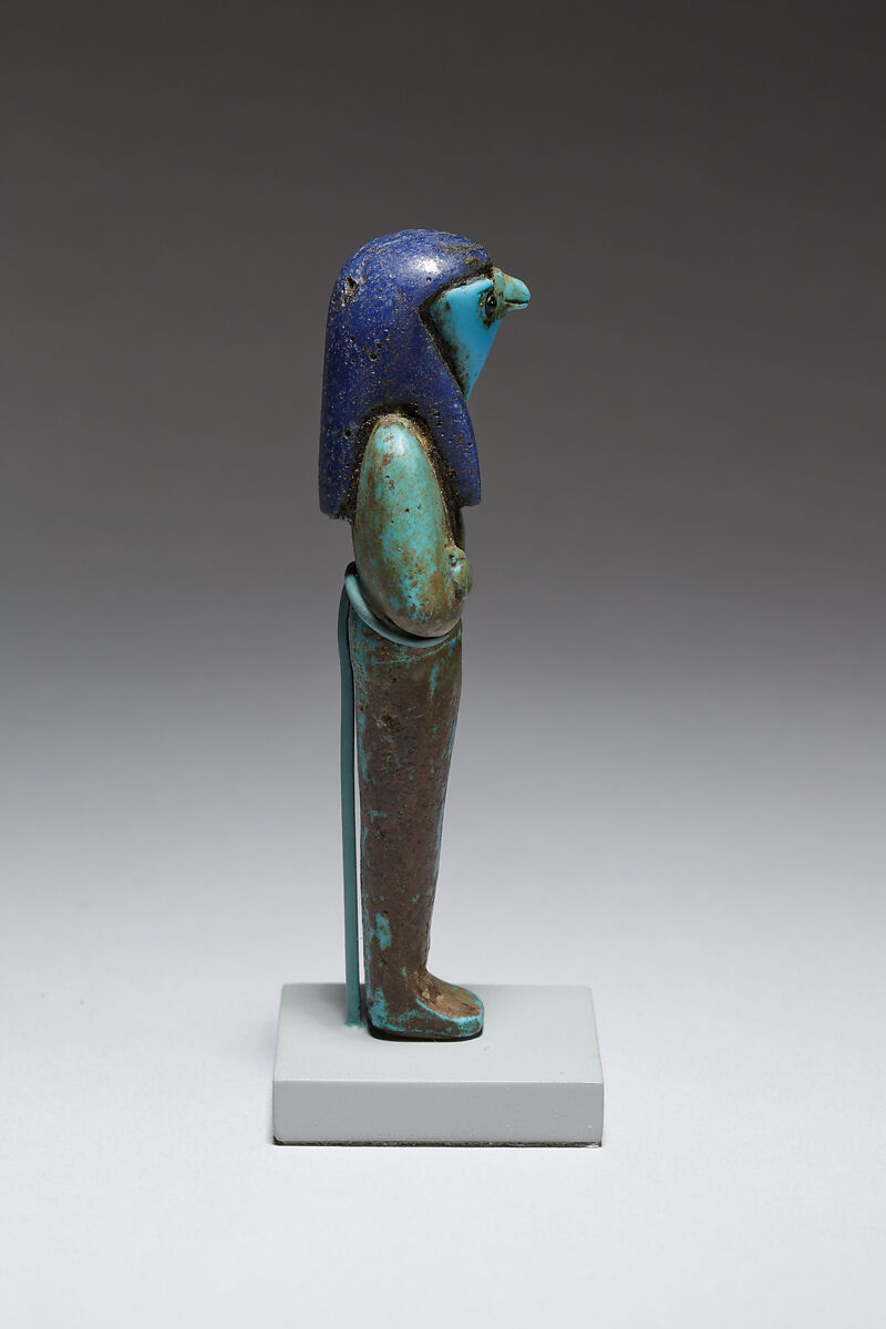 Funerary figure of Qebehsenuef, Glass, precious metal