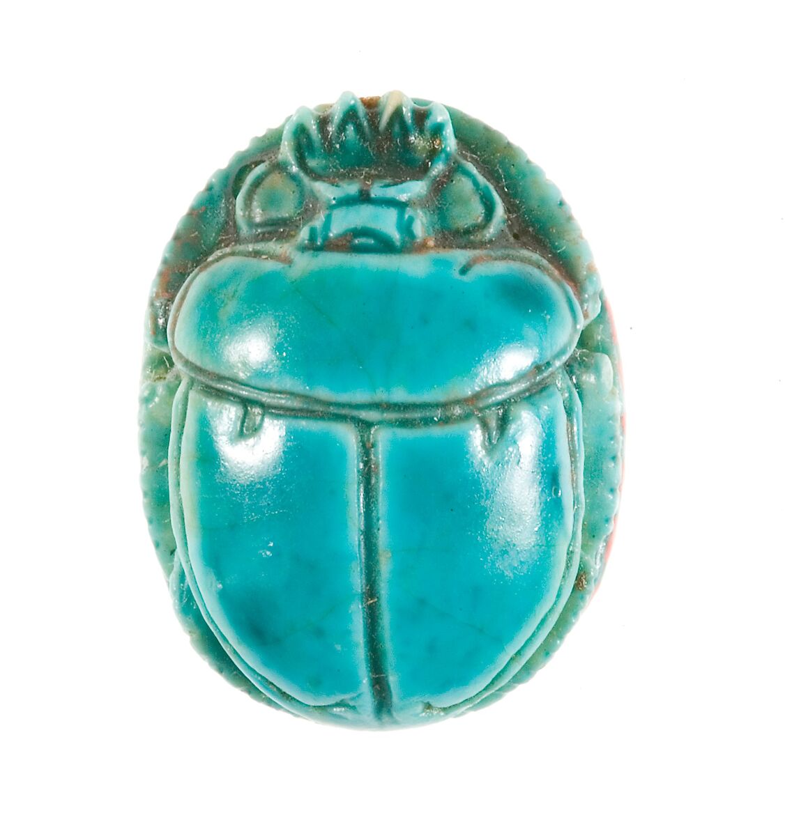 Scarab Inscribed for Hatshepsut, Steatite (glazed)