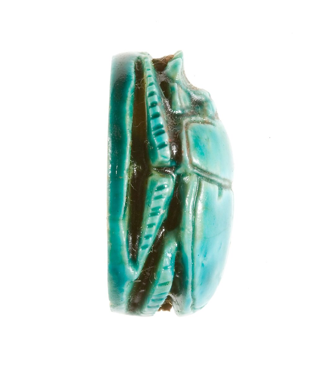 Scarab Inscribed for Hatshepsut, Steatite (glazed)